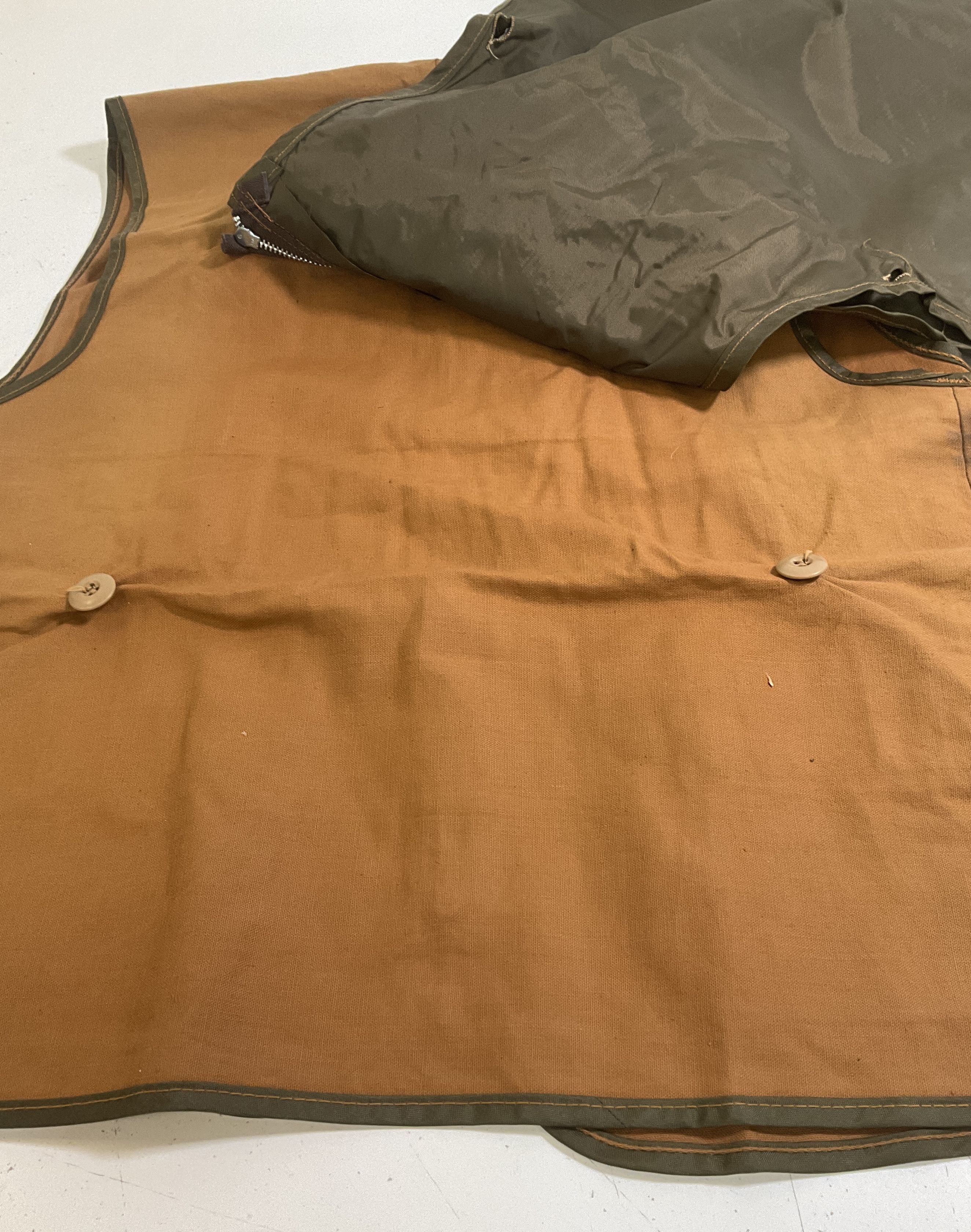 Vintage 70s Saf T Bak Canvas Hunting Game Vest Pheasant Lining USA Made Mens L