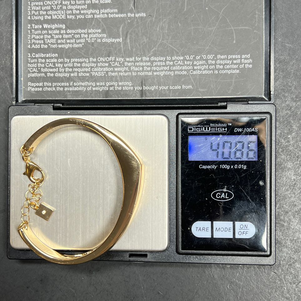 Asymmetrical Gold Tone Bracelet with Chain