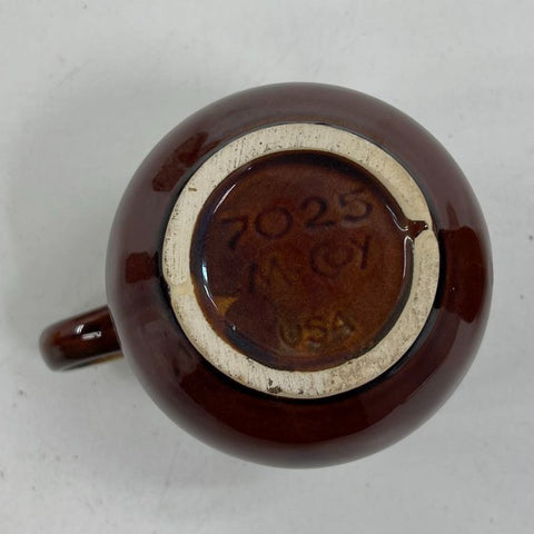 Vintage McCoy Brown Drip Glaze 5pc Mug & Sugar Bowl Set USA #7025 #7020