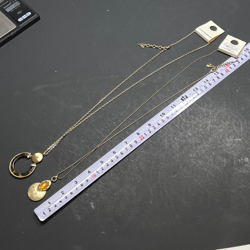 2 Lucky Brand Gold tone Pendant Necklaces NWT