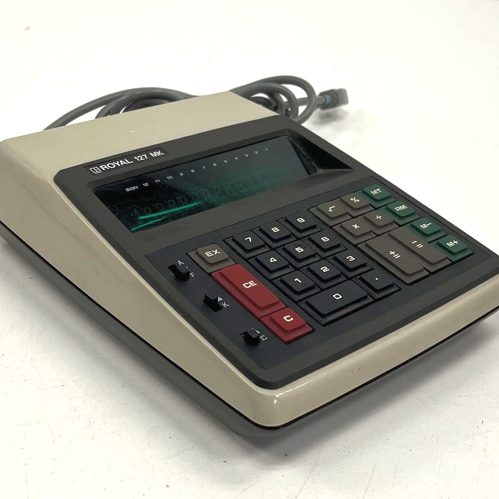 Vintage 1970s Royal 127 MK Desktop Calculator Litton VFD Display Japan