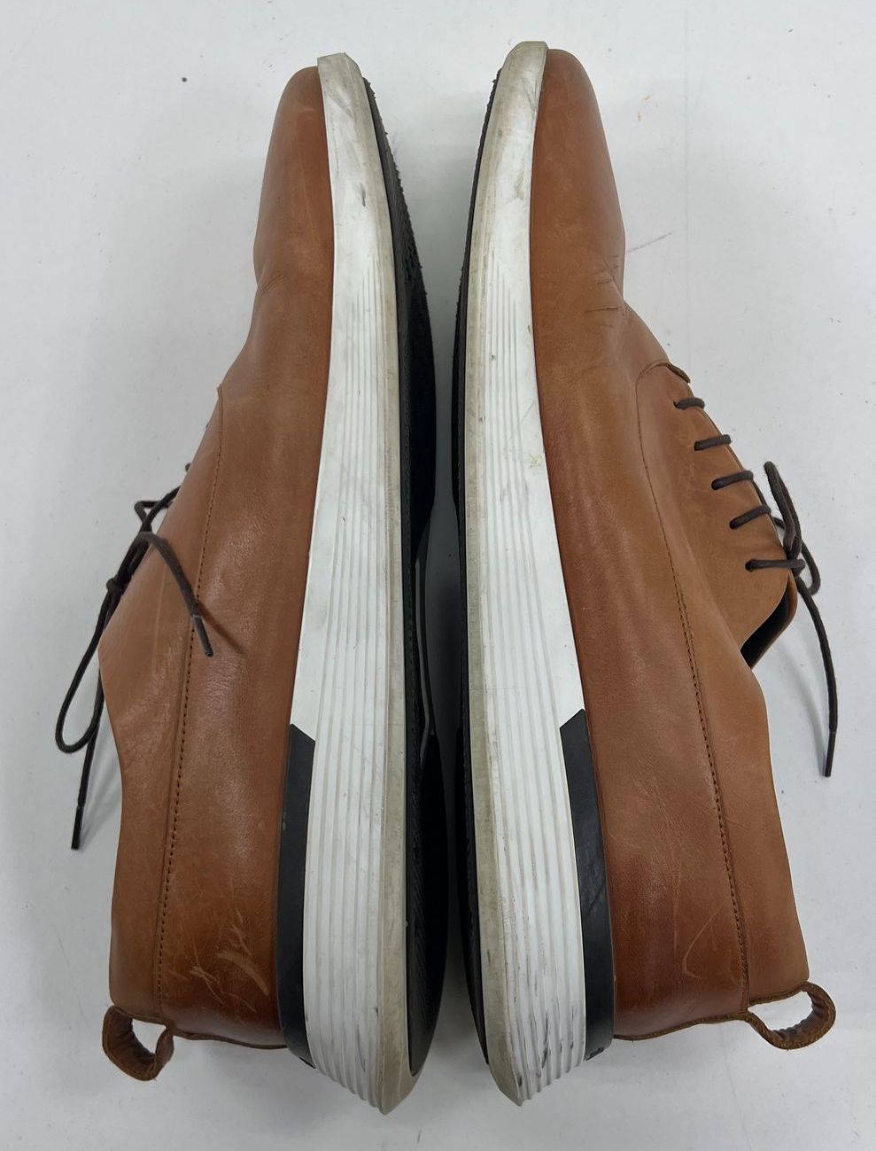 Men's Wolf & Shepherd Tan Brown Genuine Leather Loafer Dress Shoes Size 13M