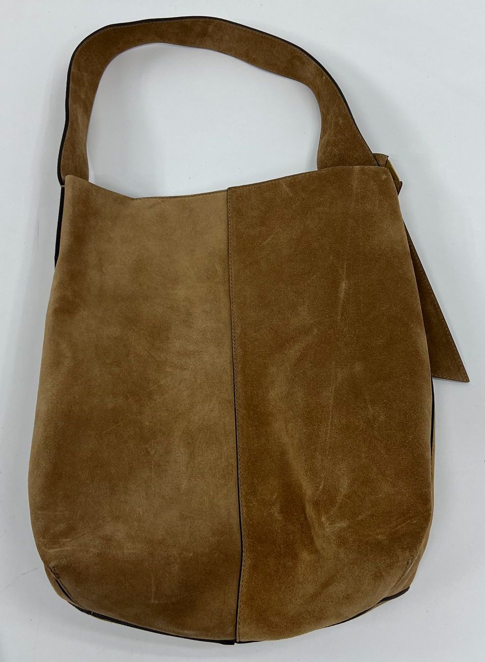 Women's Genuine Leather Brown Buckle Bucket Bag & Blue Shoulder Tot Purse Lot
