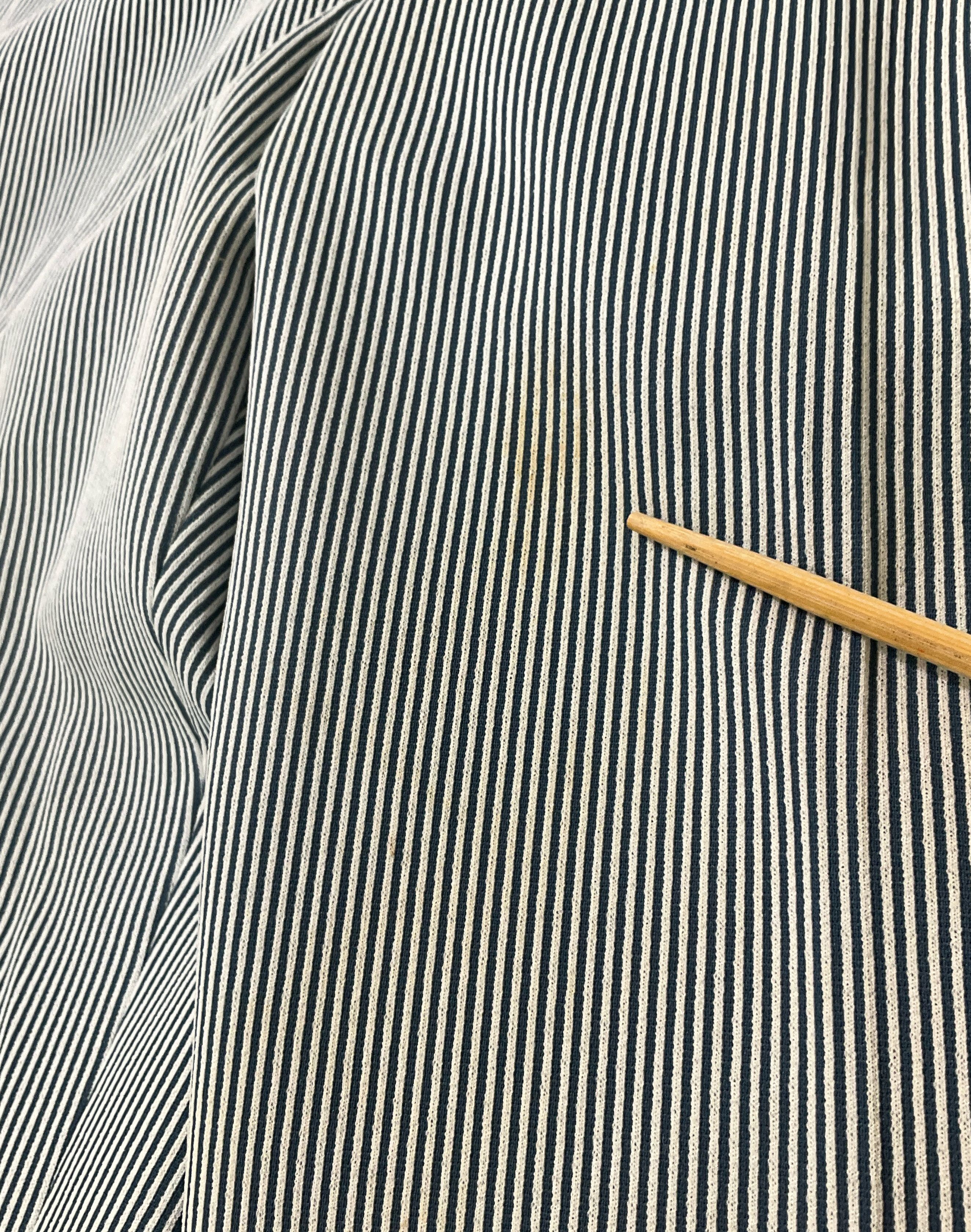 JC Penney Men's Blue & White Stripe 3 Piece Polyester Suit Size XL Vintage 70s