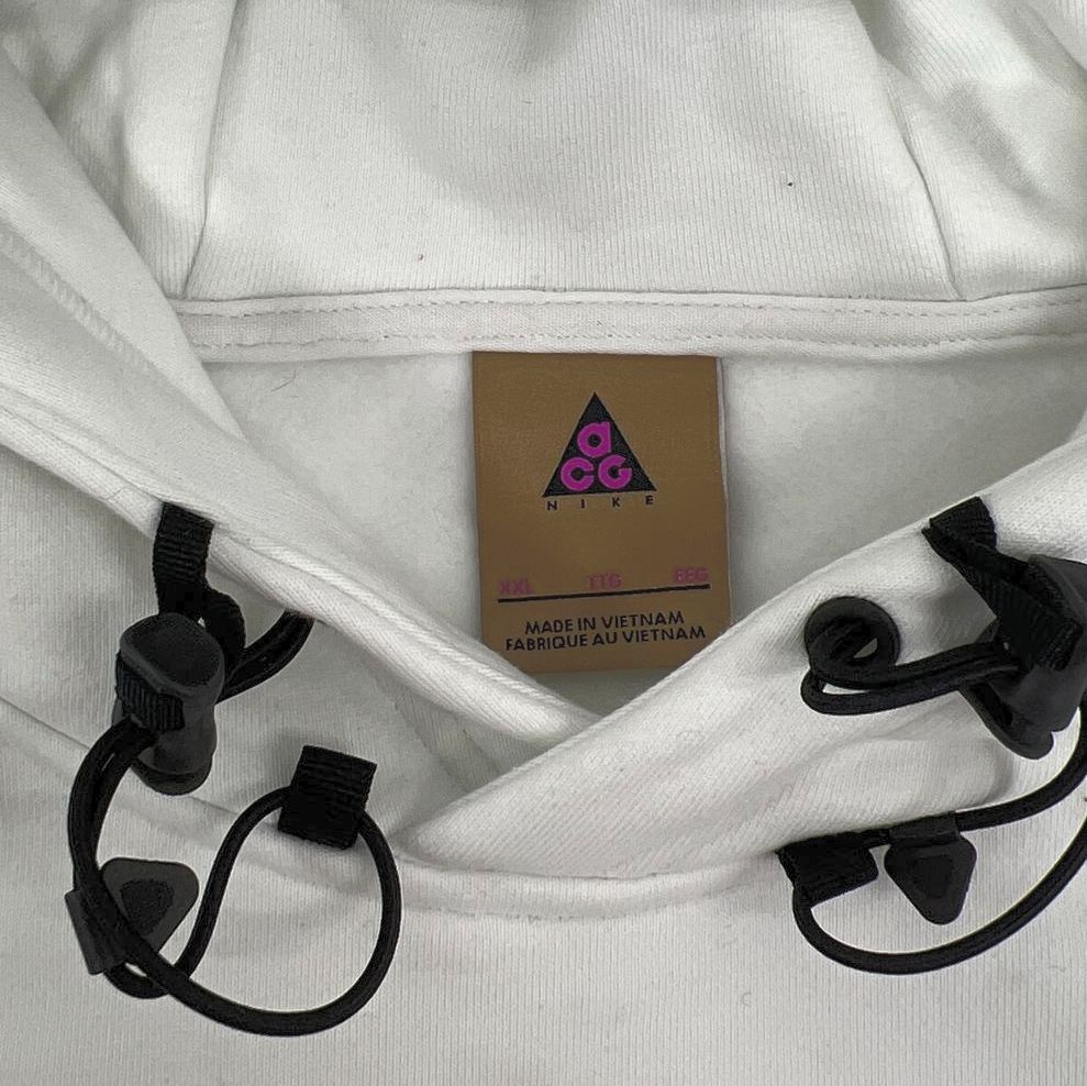 Nike ACG White Embroidered Logo Pullover Hoodie Men's Size XXL