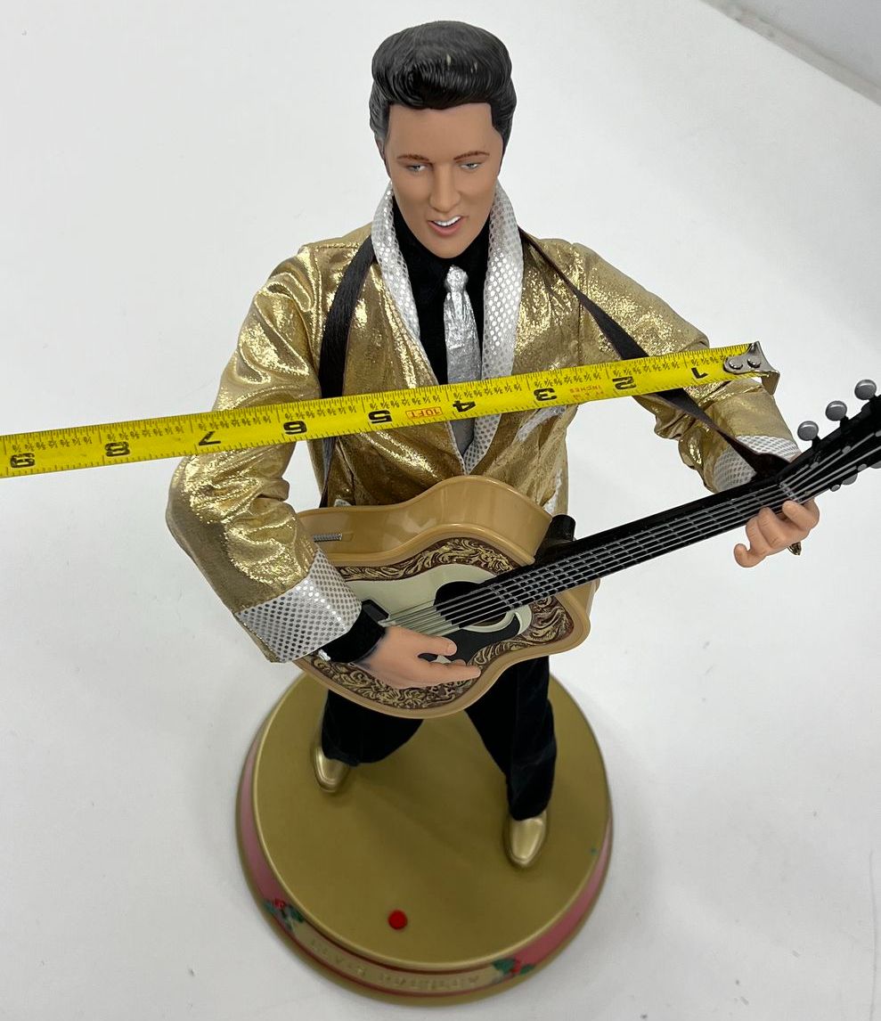Vintage Y2K Gemmy Elvis Presley Dancing Figure Lot of 2 Gold Lame Christmas IOB