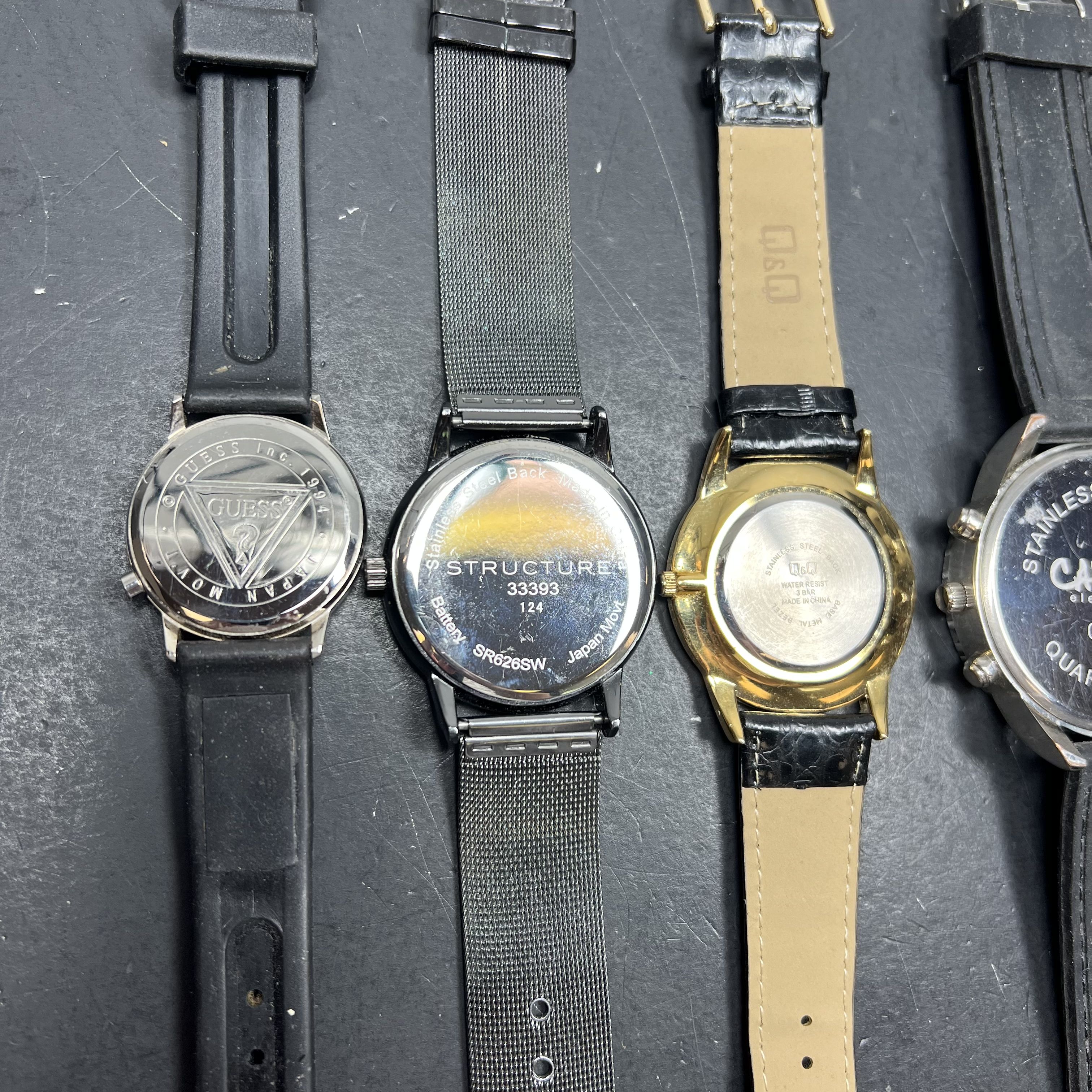 Women's Analog Watches Lot Guess Structure Q&Q Carbon Element Quartz Black READ