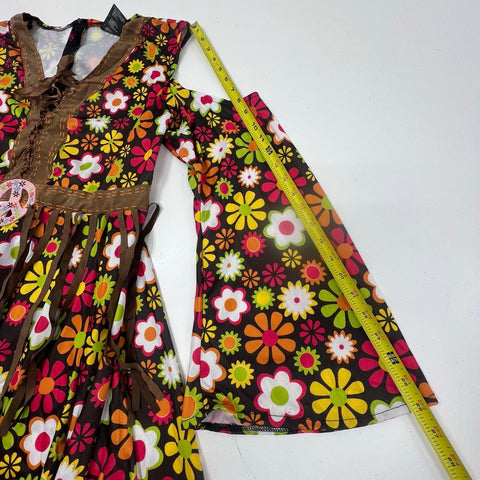 Leg Avenue Flower Power Hippy 60s 70s Costume Dress Bell Sleeve Plus Sz 3X/4X