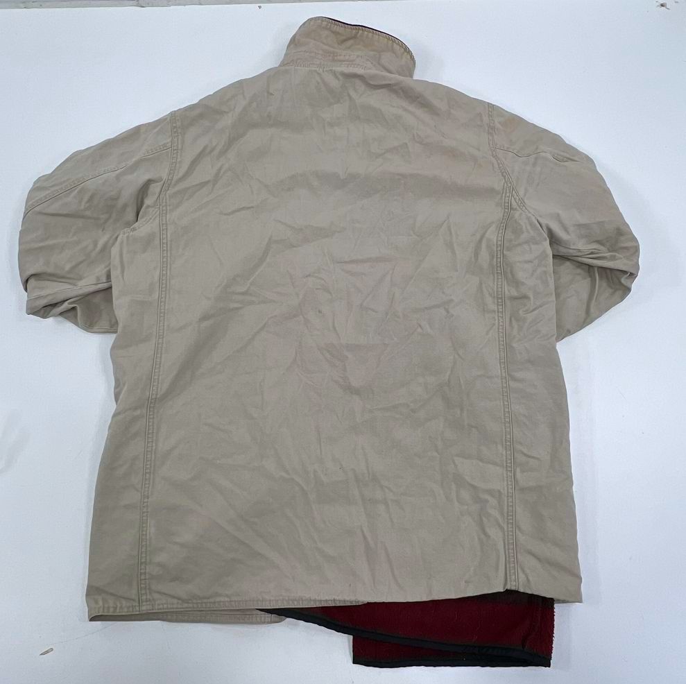 Vintage 90s Woolrich Stone Fleece Lined Field Jacket Chore Coat Men's L