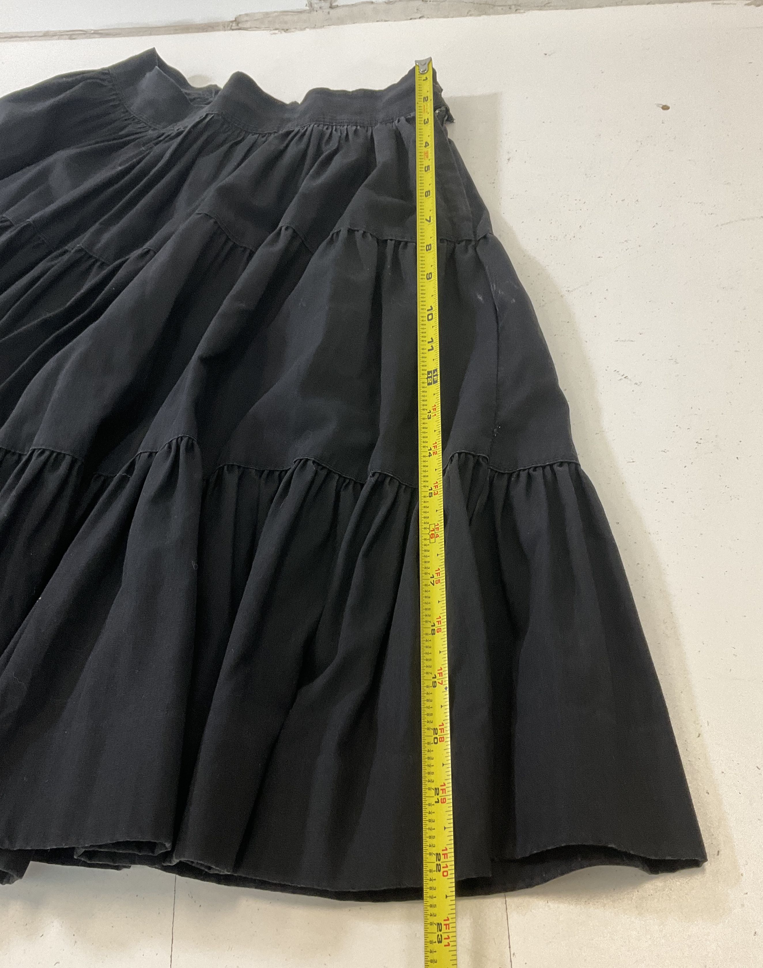 Vintage Rockmount Ranch Wear Black Tiered Western Skirt Square Dance Size S