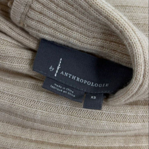 Anthropologie Lot of 2 Sweaters Black Maeve Cropped Tan Mock Neck Womens M