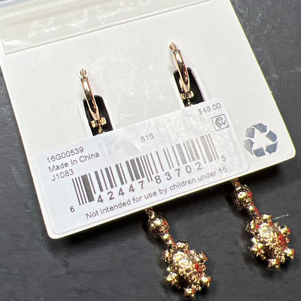Marchesa Rhinestone Dangle Earrings NWT
