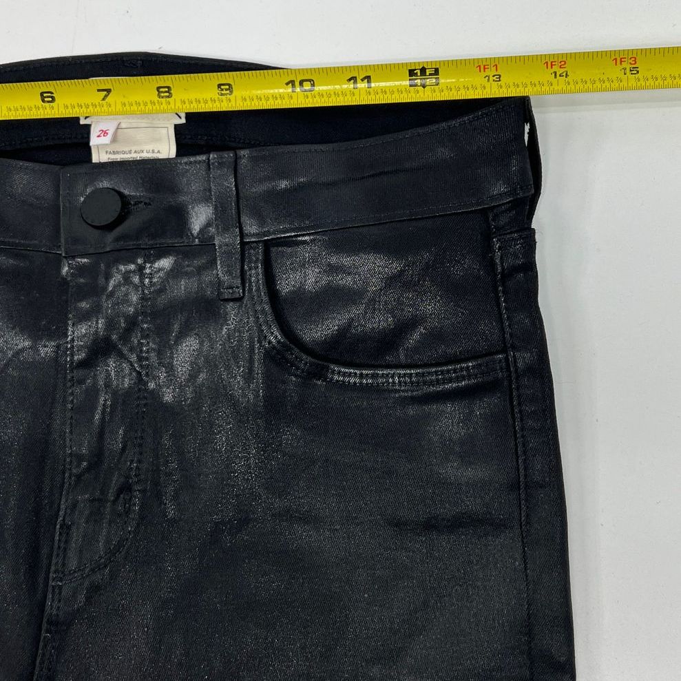 Women's L'Agence Black Faux Leather Modal/Cotton Blend Pants - Size 26