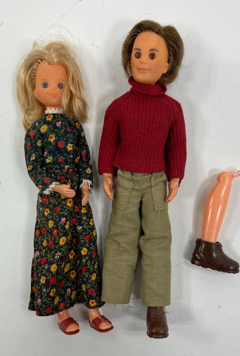 Vintage 60s 70s Doll Lot Mattel Sunshine Family ATC Dolls For Parts Repair