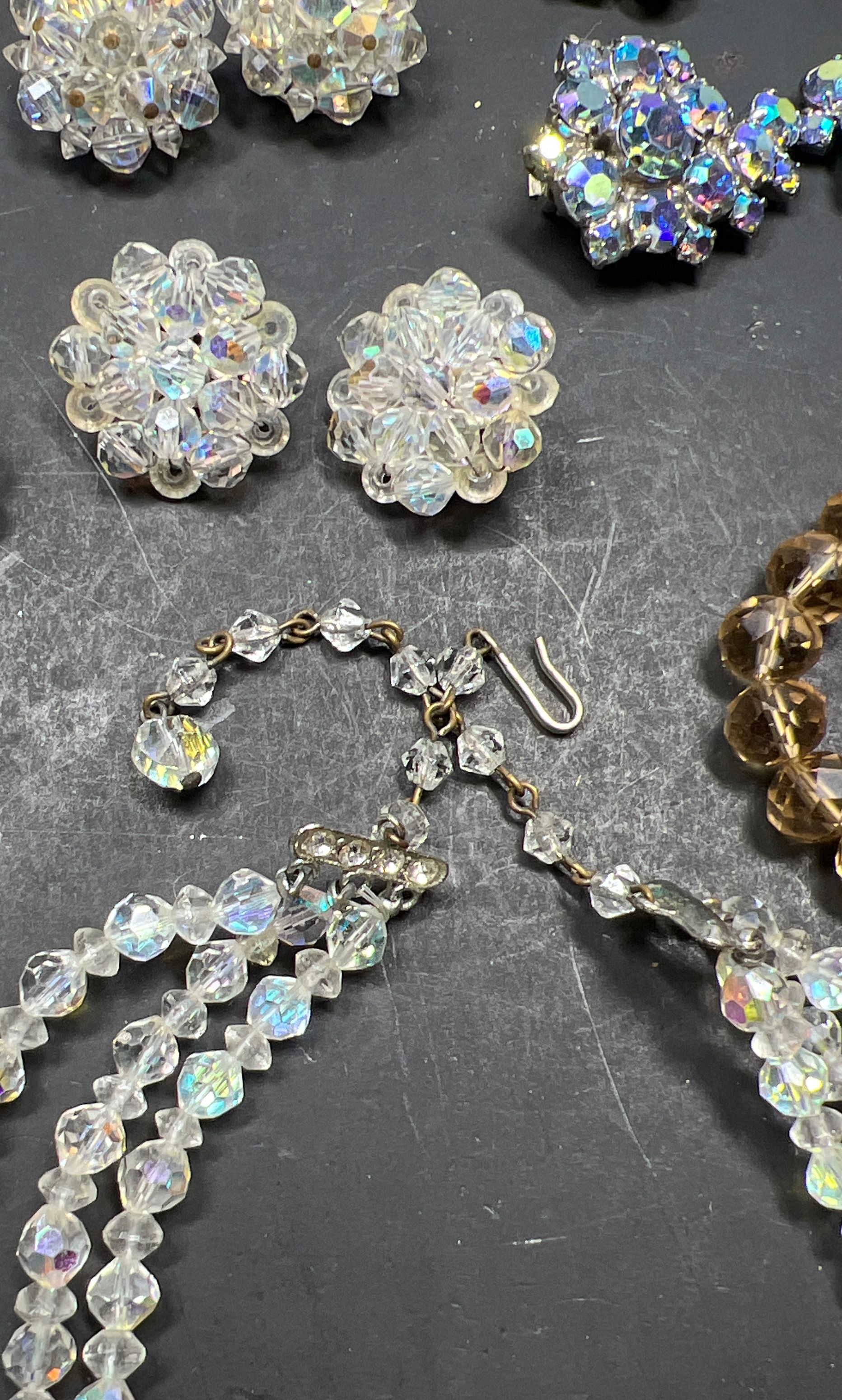 Multifaceted Sparkling Aurora Borealis Beaded Jewelry Lot