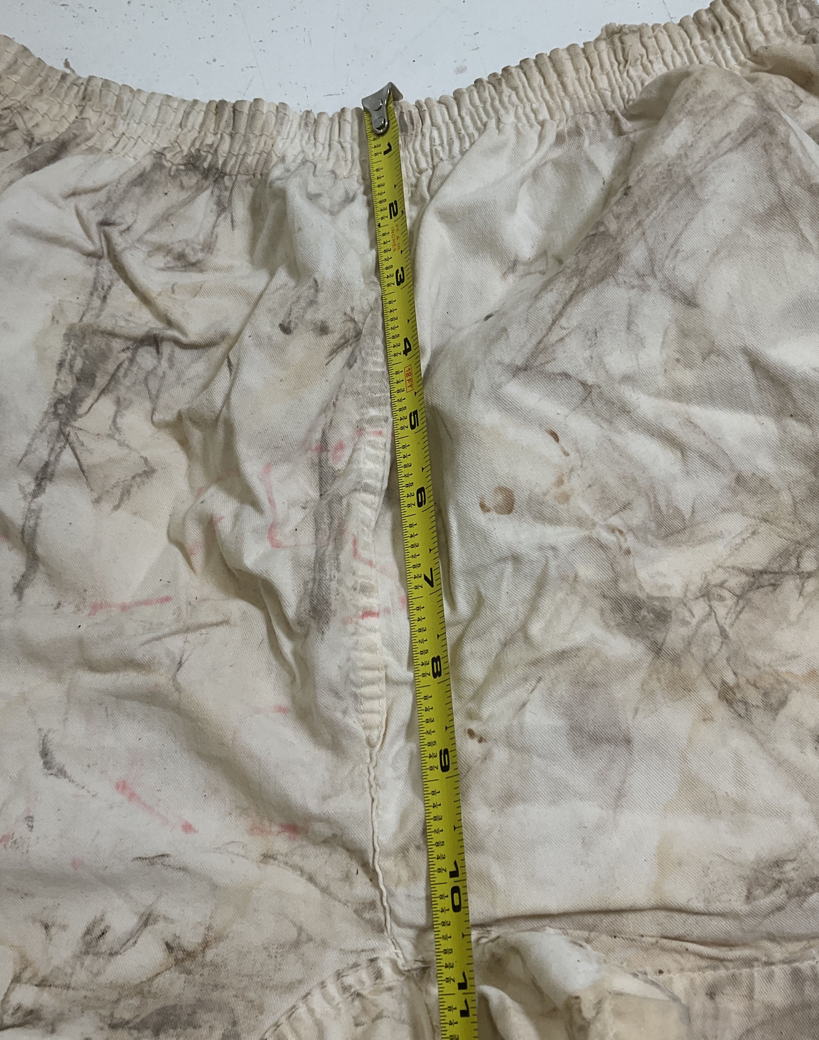 Vintage 70s Pepperell Off White Thrashed Cotton Distressed Gym Shorts Men's 34