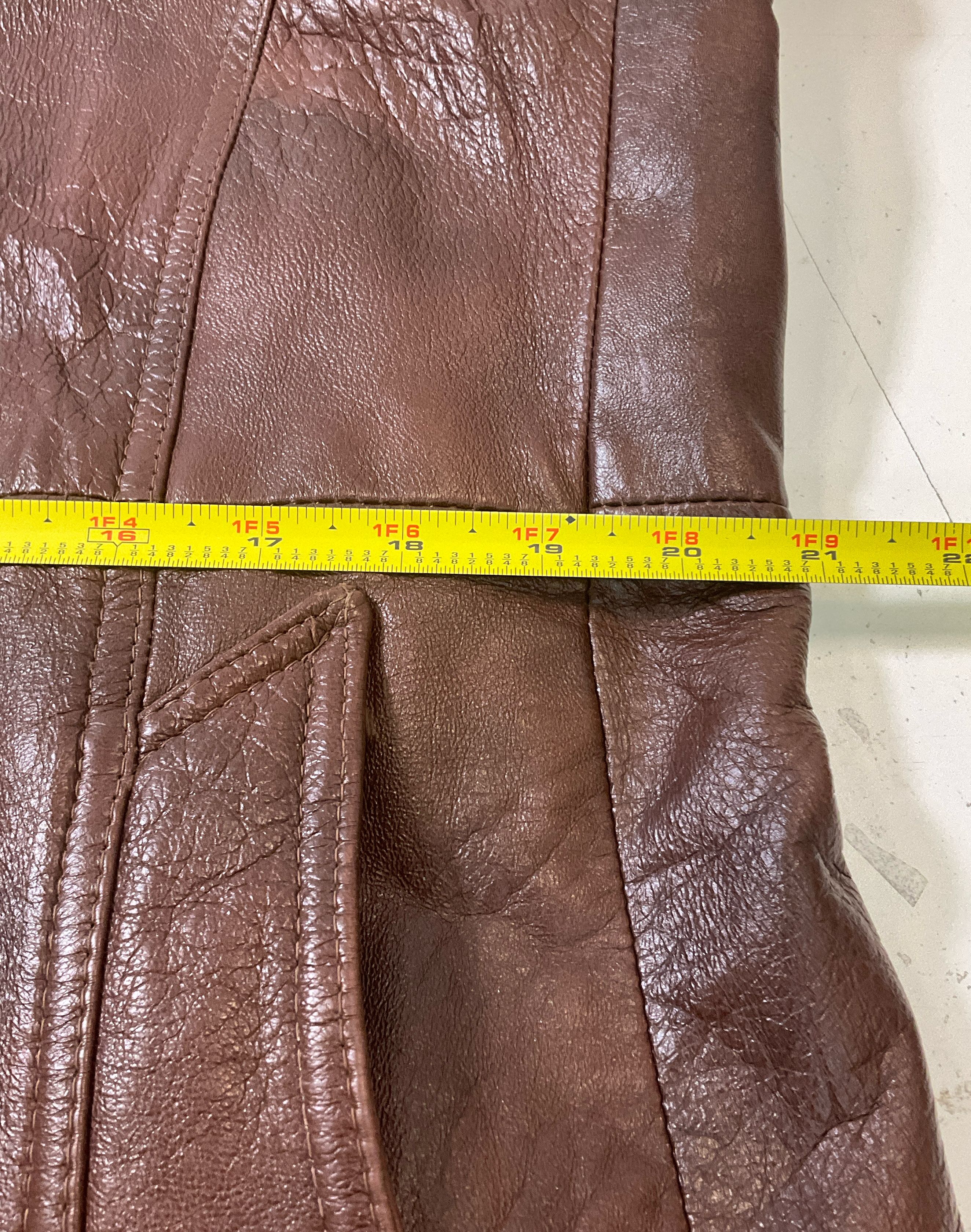 Vintage 1970s Brown Angel Skin Cabretta Leather by Grais Coat Men's Size 42R
