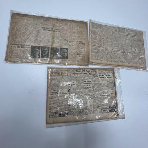 Vintage Newspaper Lot Boston Herald Post Saginaw News Bulletin 20th Century