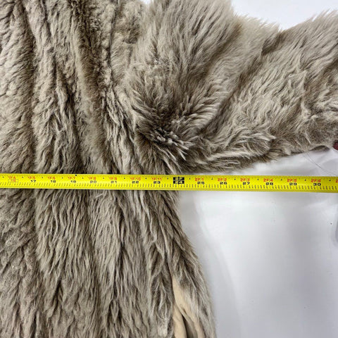 Vintage 80s Blair Gray Taupe Shag Faux Fur Teddy Coat Jacket Women's