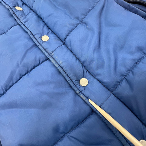 Vintage 70s Montgomery Ward Blue Red Colorblock Puffer Vest Mens L