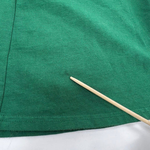 Velvet Anthropologie Green Cotton V-Neck Puff Sleeve A-Line Dress Women's M