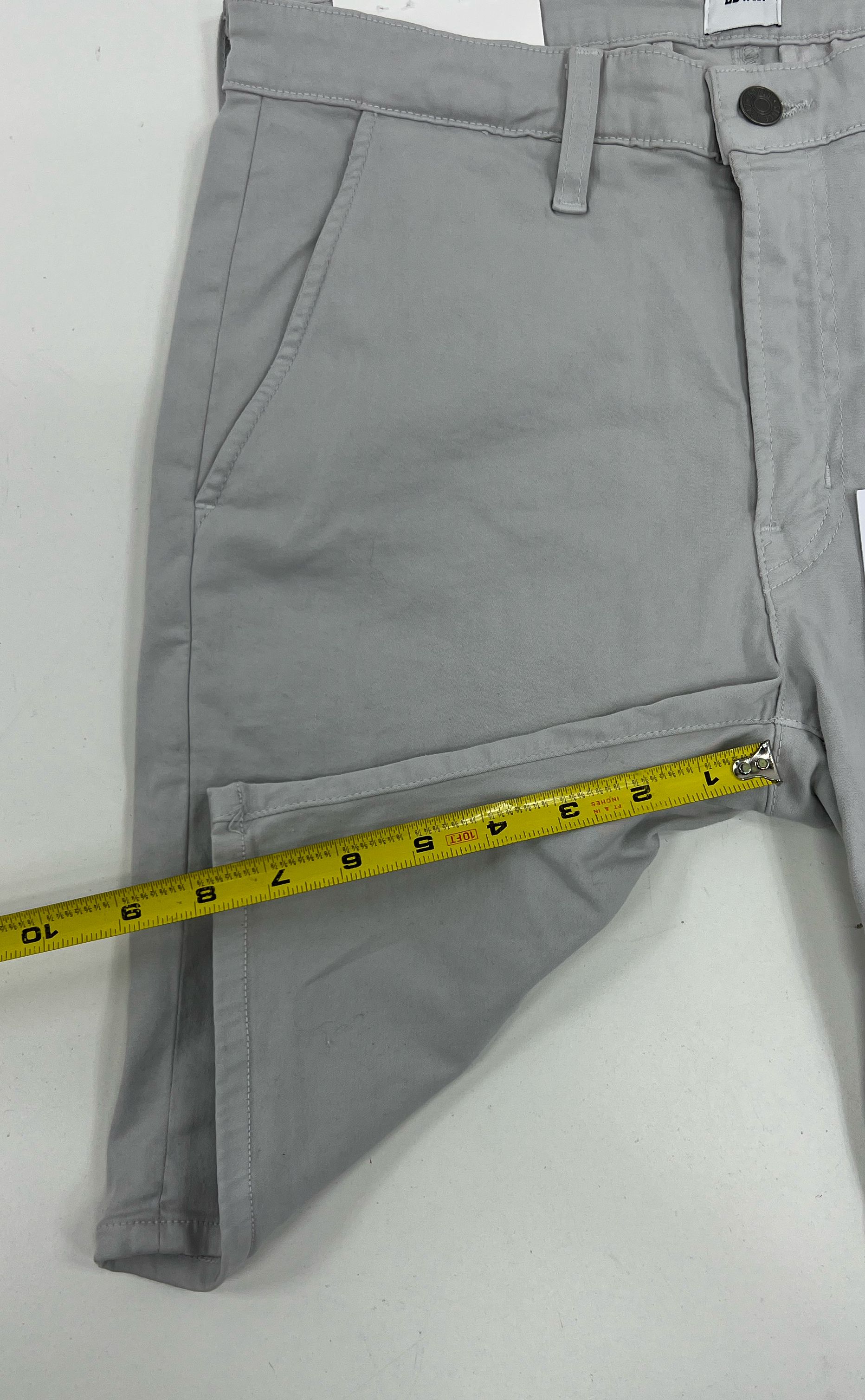 NWT Men's Edwin Mason Plain Grey Slim Chino Style Shorts - Size 28