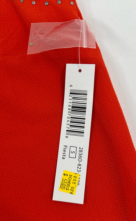 NWT Women's Tribal Orange-Red Studded Loose Polyester Tank Top - Size Small