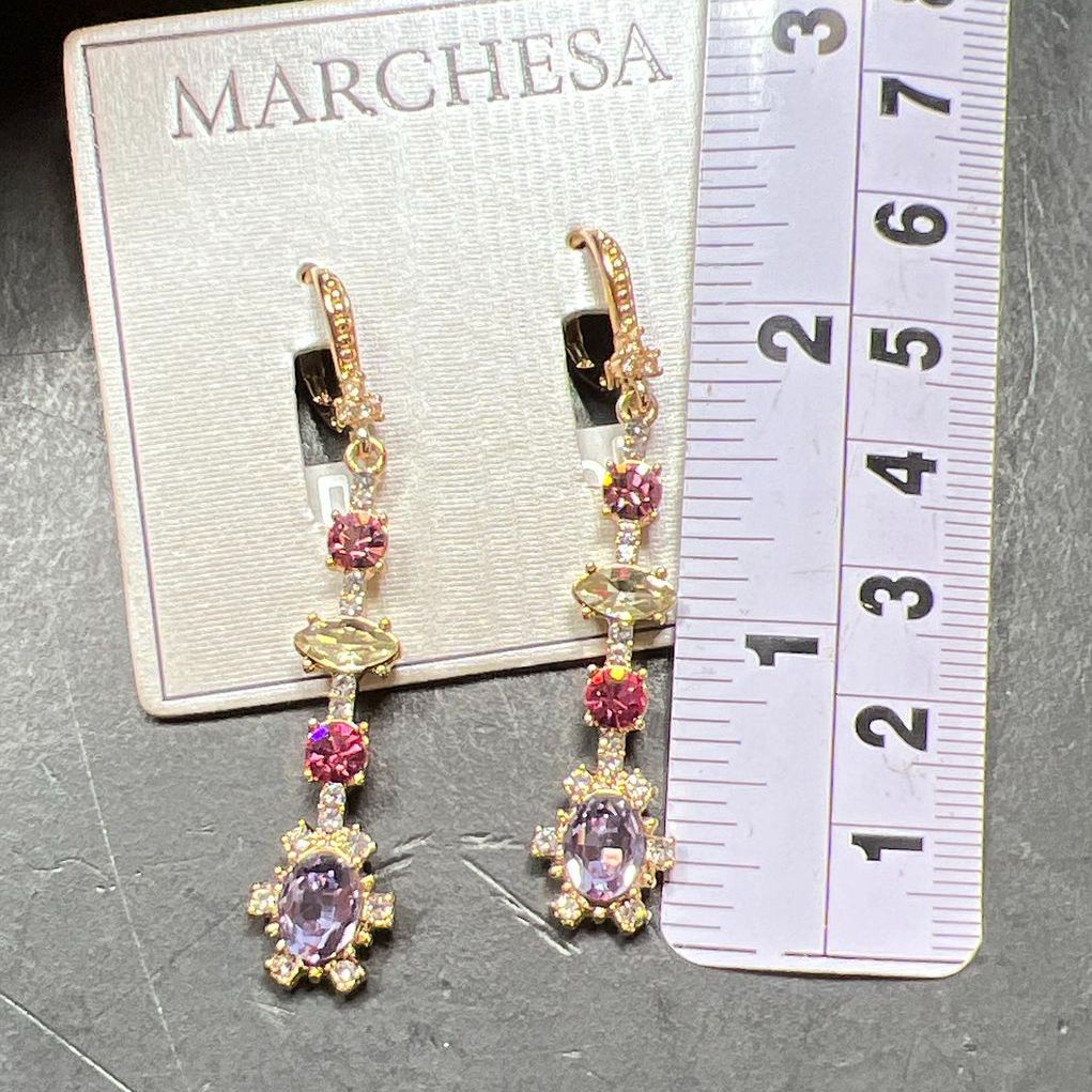Marchesa Rhinestone Dangle Earrings NWT