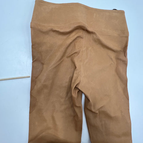 SPRWMN Tan Leather High Rise Skinny Ankle Leggings Pants Women's S NWT