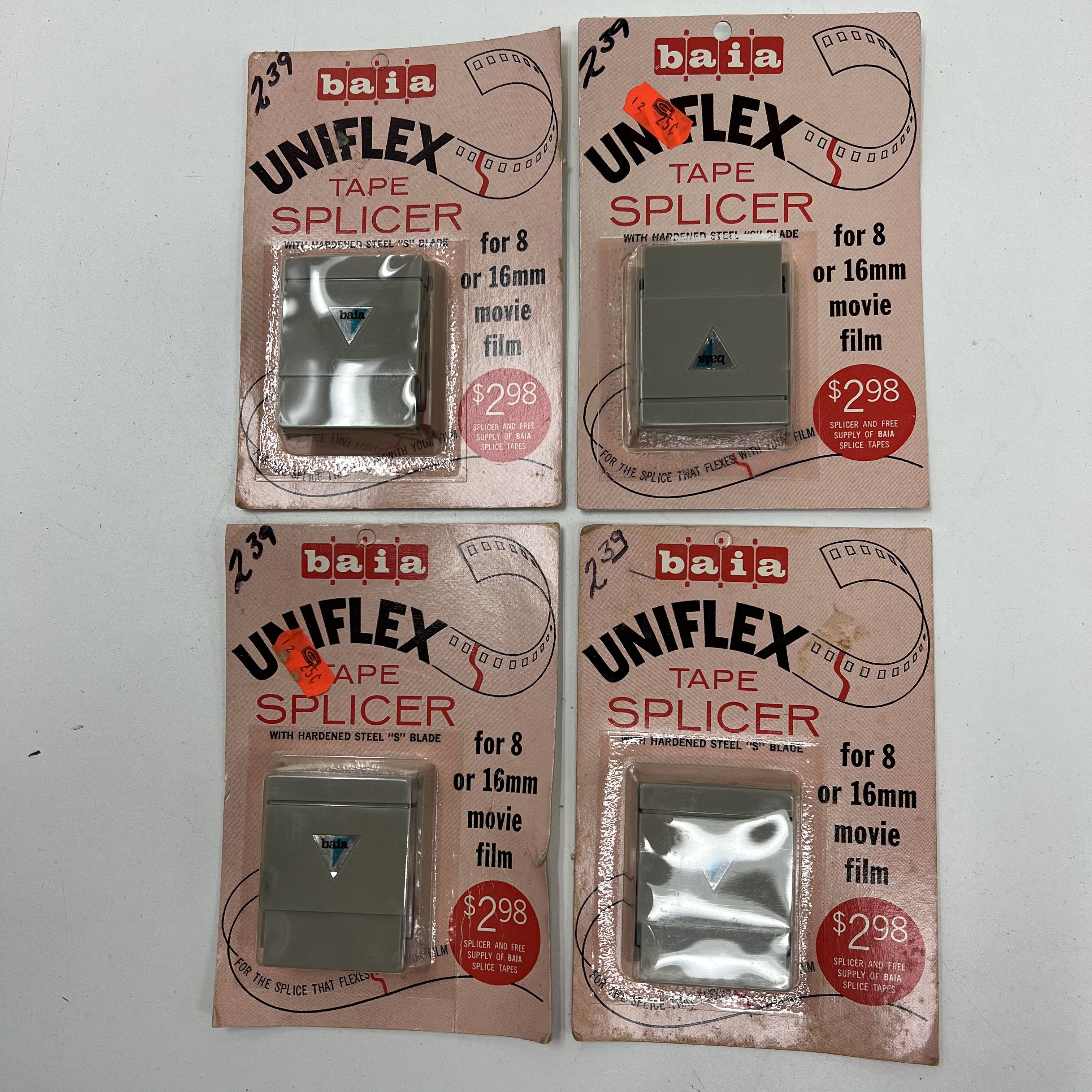 Vintage Baia Uniflex Tape Splicer 8mm 16mm Movie Film Editing Lot of 4