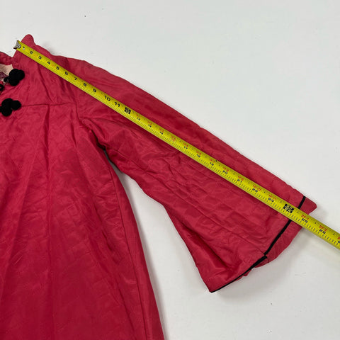 Vintage 50s Evelyn Peters Quilted Bed Jacket Frog Closure Asian Style Loungewear