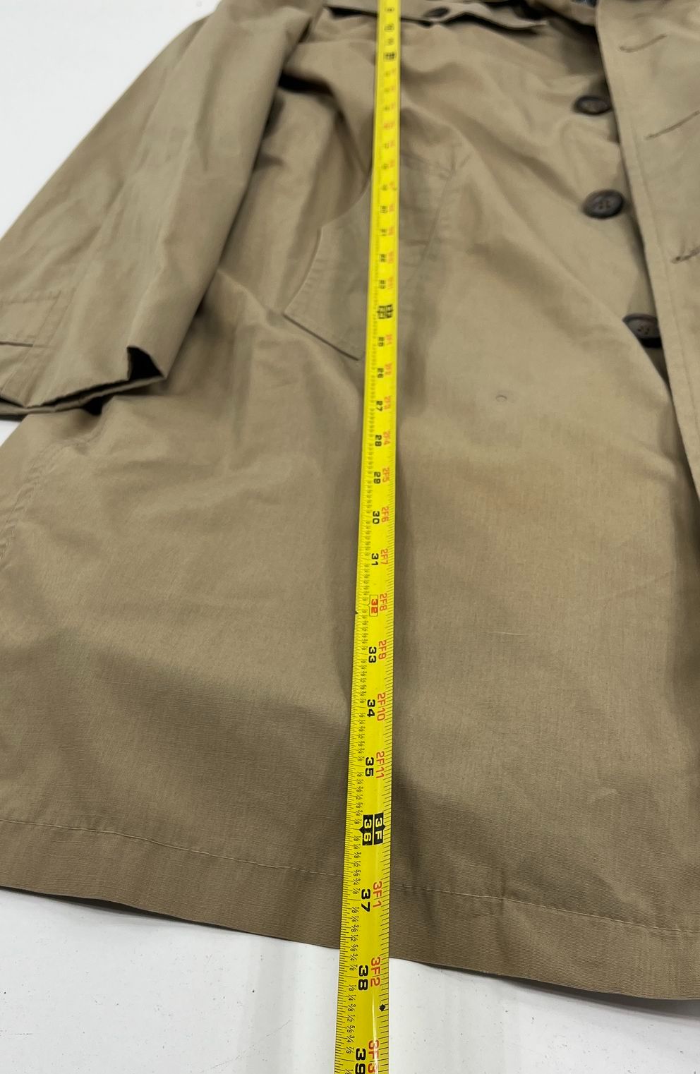 Vintage 70s Botany Weathertopper Tan Sherpa Lined Trench Coat Men's Size 40