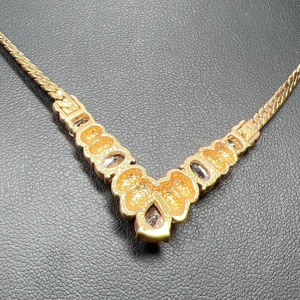 Krementz Gold Plated Rhinestone Necklace