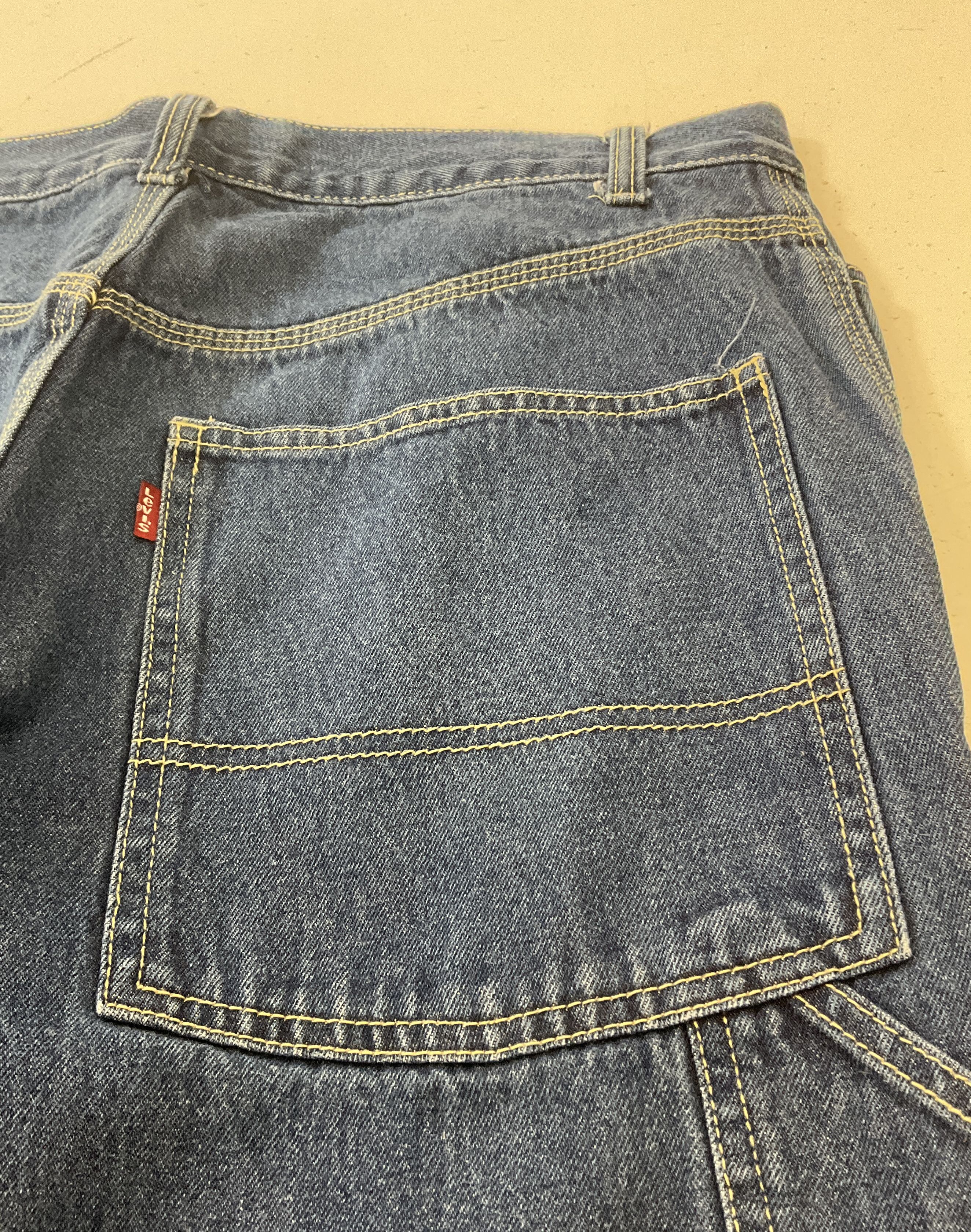Levi's Men's Dark Wash Triple Stitch Carpenter Jeans Vintage Y2K 2001 33x34