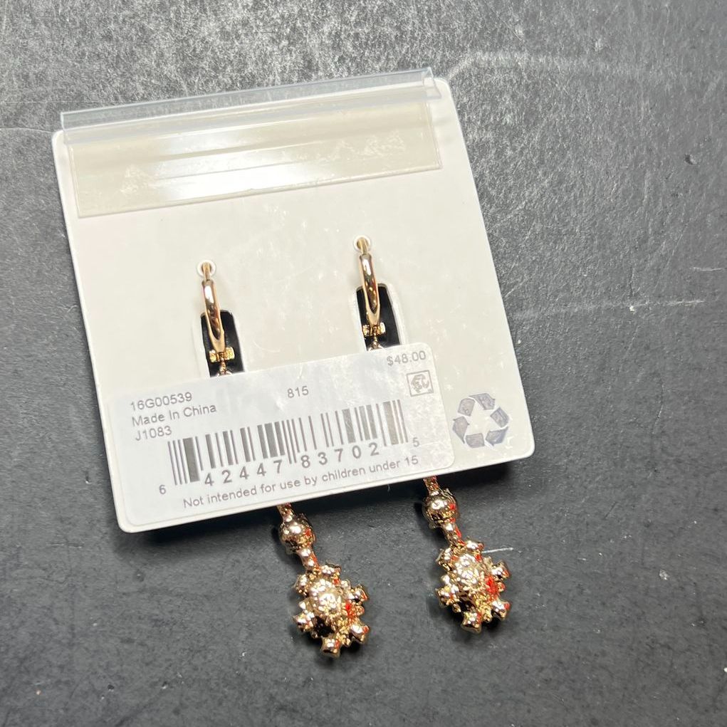 Marchesa Rhinestone Dangle Earrings NWT