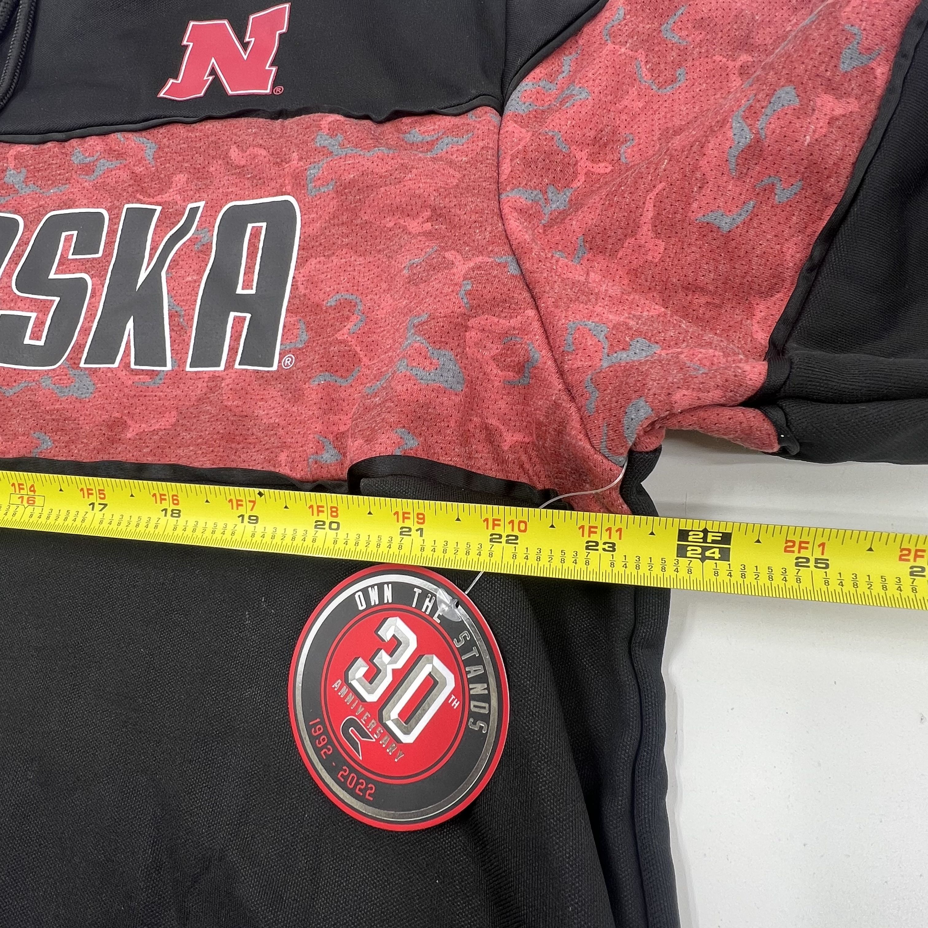 NWT Colosseum Athletics Nebraska Huskers Black Pullover Hoodie Mens XL
