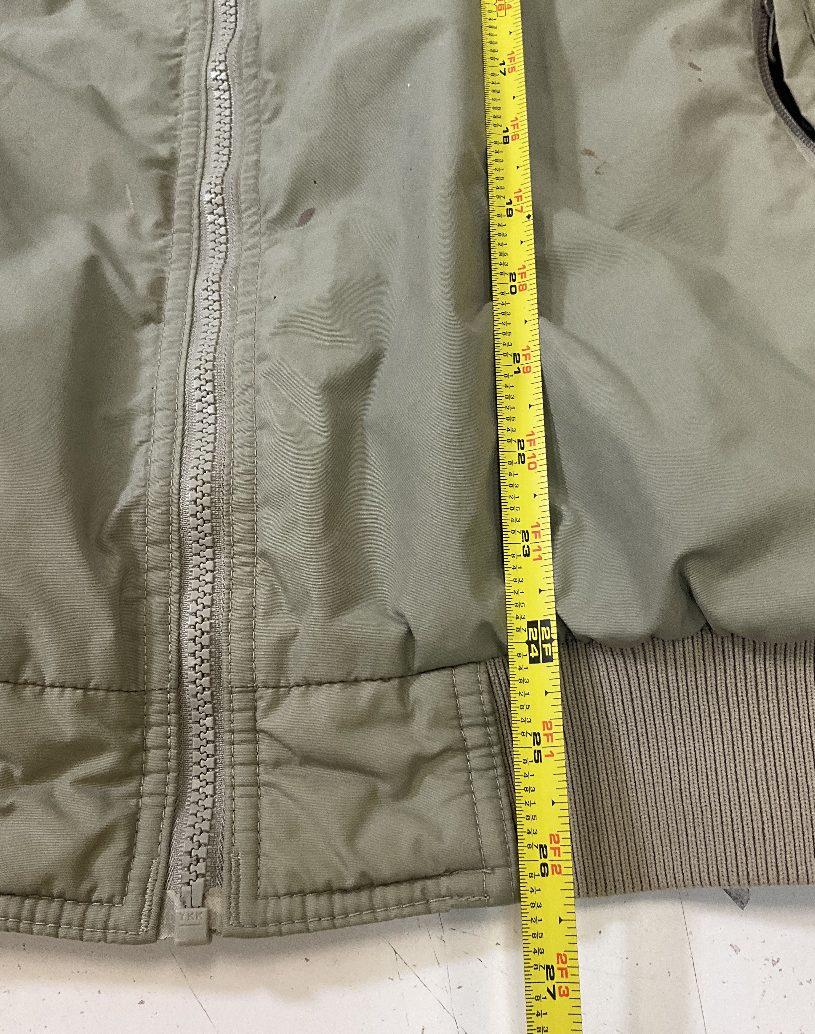 Columbia Men's Khaki Green Fleece Lined Jacket Size Large Vintage READ