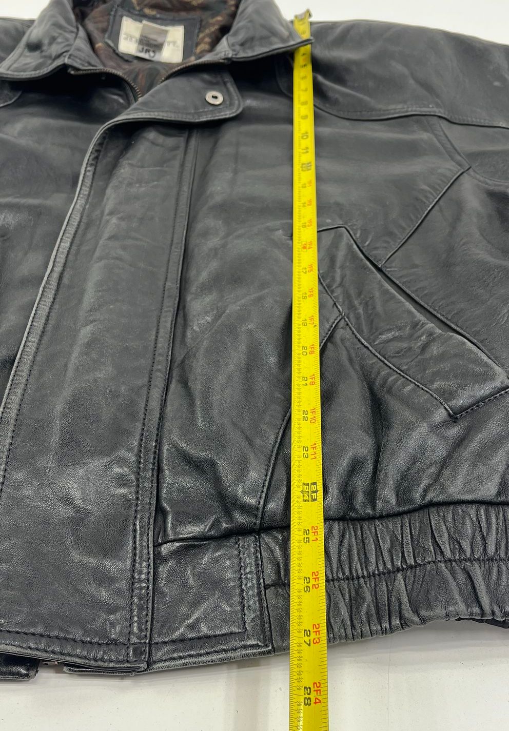 JT Beckett Black Vintage 90s Genuine Leather Bomber Jacket Men's L