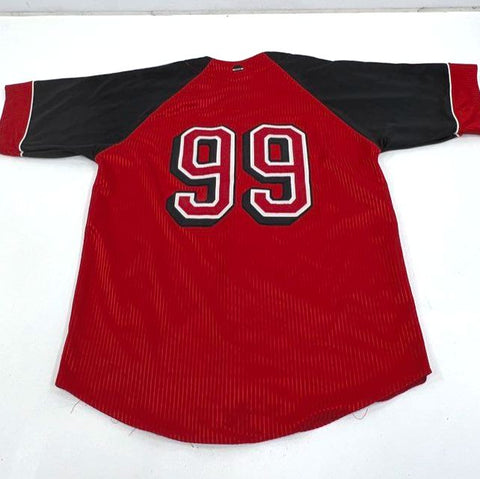 Vintage 90s No Limit Red Black All Star 1999 Script Logo Baseball Jersey Men's