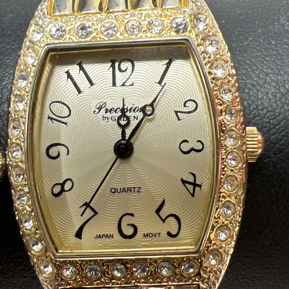 2 Precision by Gruen Gold & Silver Tone Crystal Wristwatches New Batteries