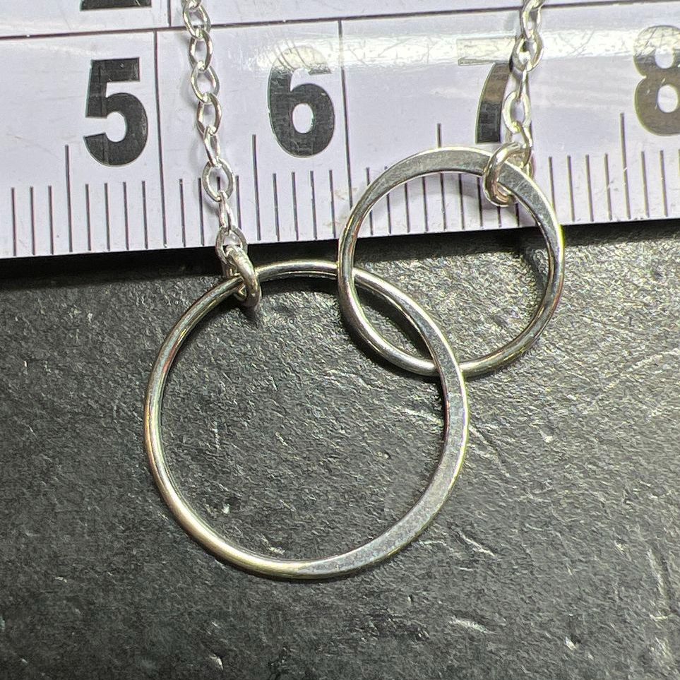 925 Sterling Silver Circles Link Chain Necklace 2.38g