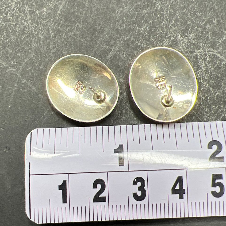 925 Sterling Silver Oval Mother Of Pearl Earrings