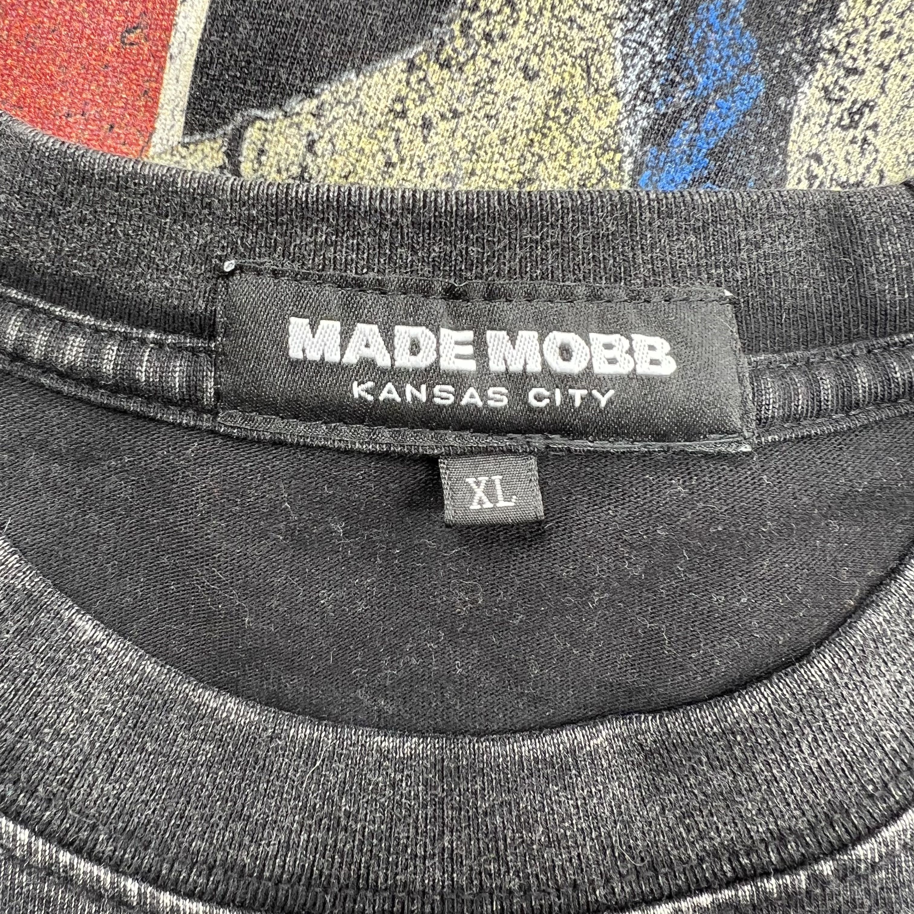 Made Mobb Midwest Bull Riding Graphic T-Shirt Acid Wash Kansas City Sz XL