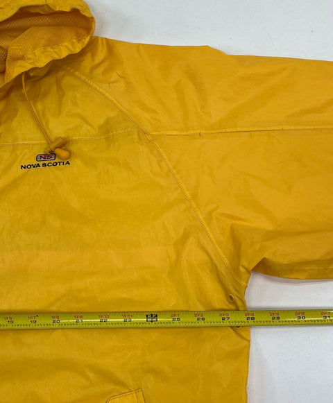 Viking Vintage Y2K Yellow Nova Scotia Hooded Windbreaker Jacket Men's 2XL