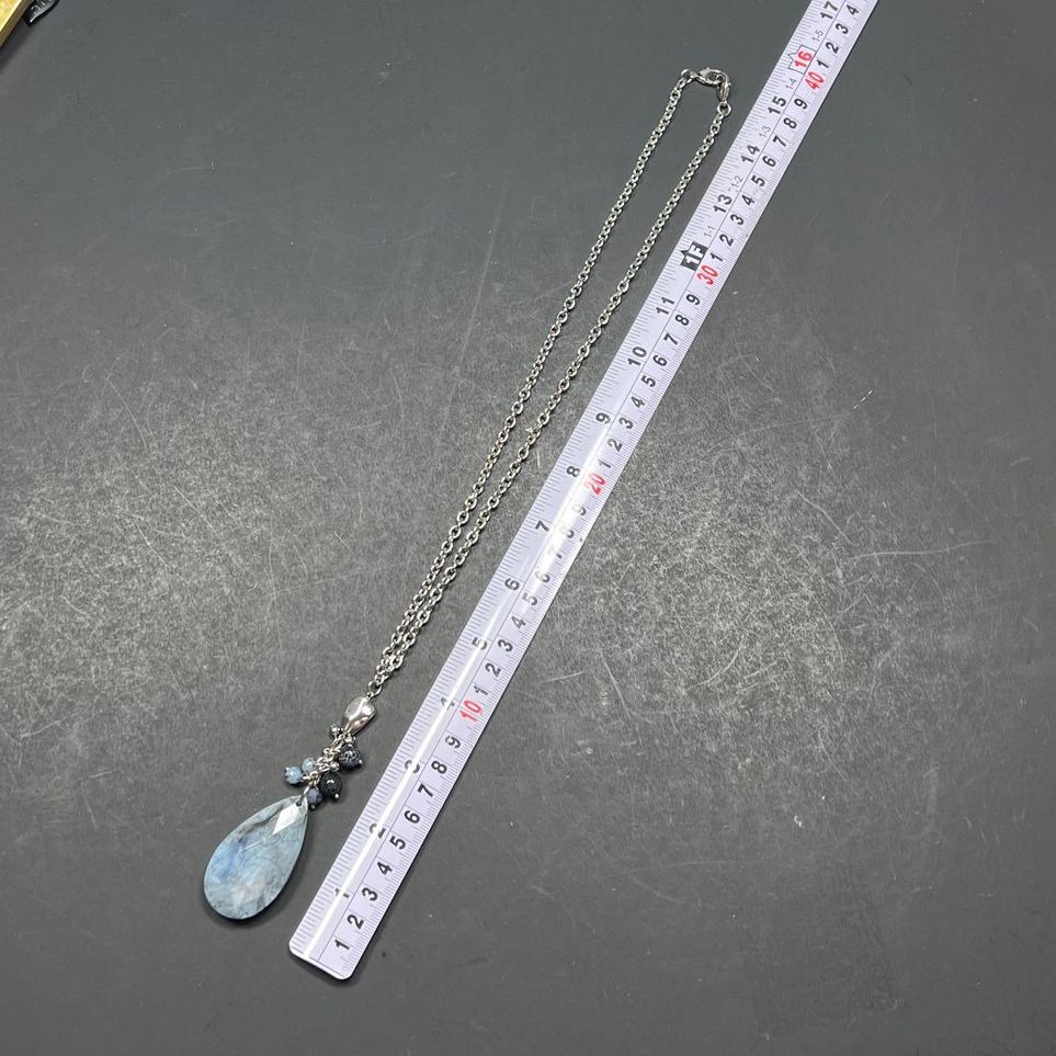 2 Chico's and Other Blue Grey Tones Long Necklaces