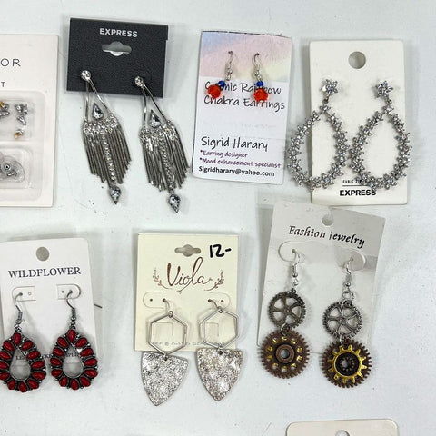 Ann Taylor Express Claire's Steampunk Tassel Wearable Earring Jewelry Lot of 17
