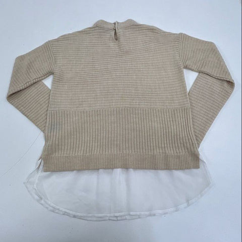 Anthropologie Lot of 2 Sweaters Black Maeve Cropped Tan Mock Neck Womens M