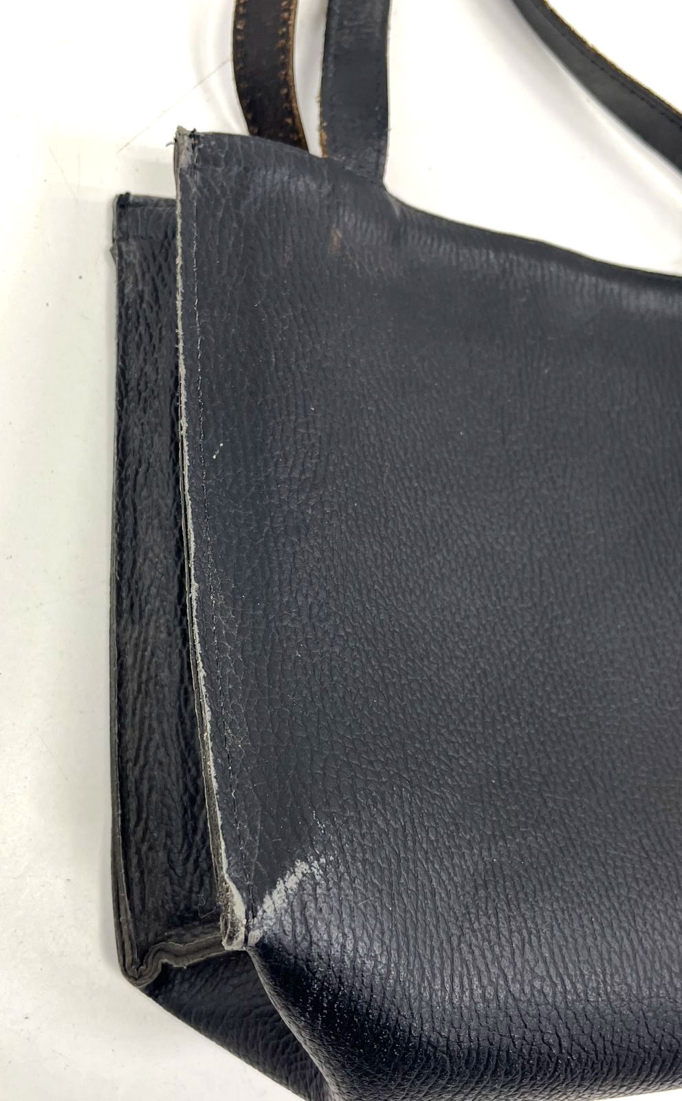 Vintage Harley Davidson Black Pebbled Leather Tote Shoulder Bag Purse Embossed