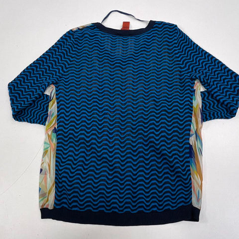 Missoni for Target Chevron Mixed Media Abstract Sweater Top Blue Women's XL