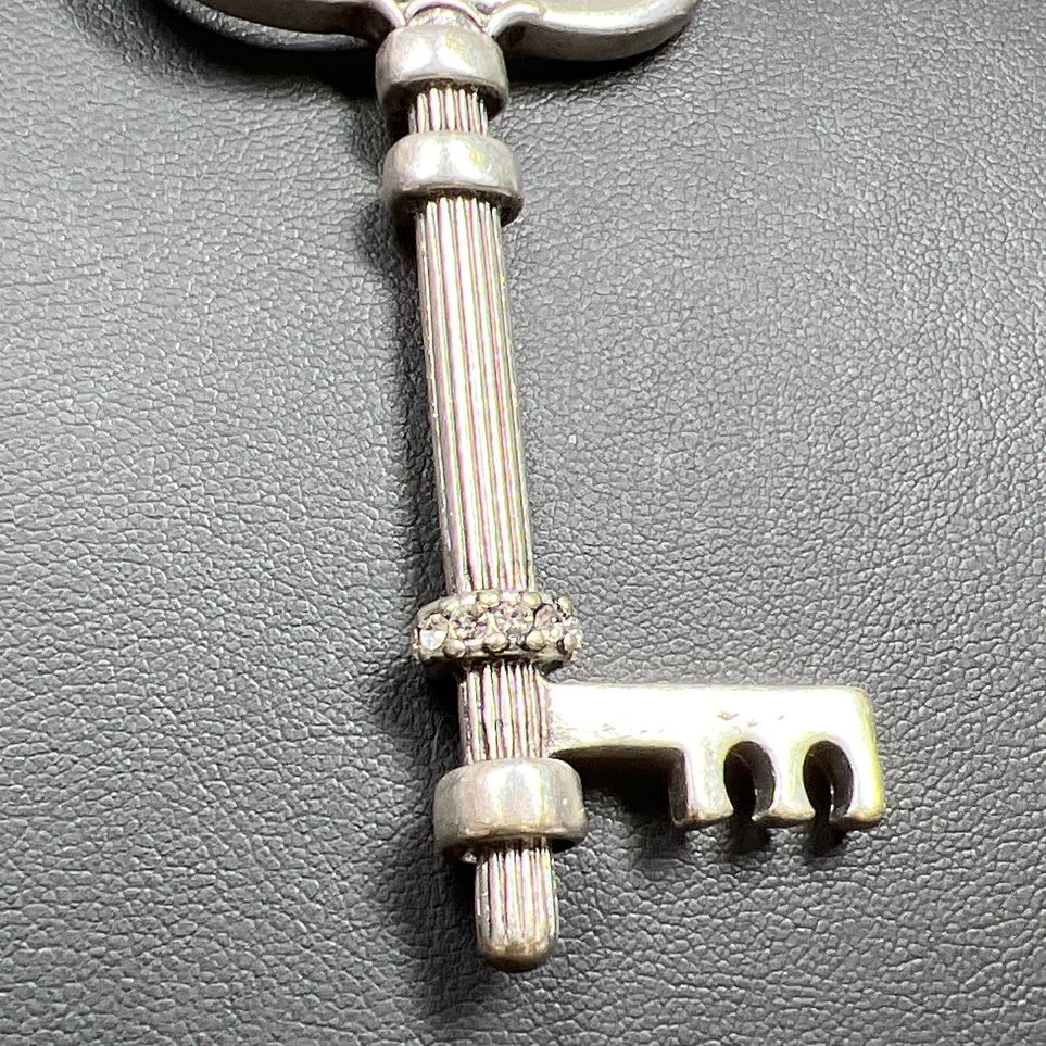 Chico's Key Silver Tone Pendant Necklace